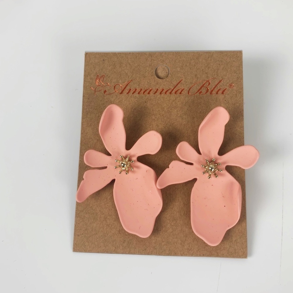 Amanda Blu’s Hand Painted Brass Flower Earrings